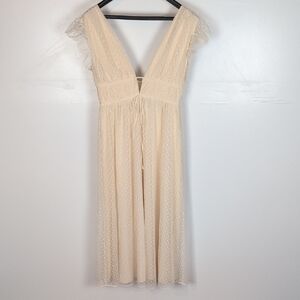 Lulu's Swiss Dot Chiffon Maxi Dress